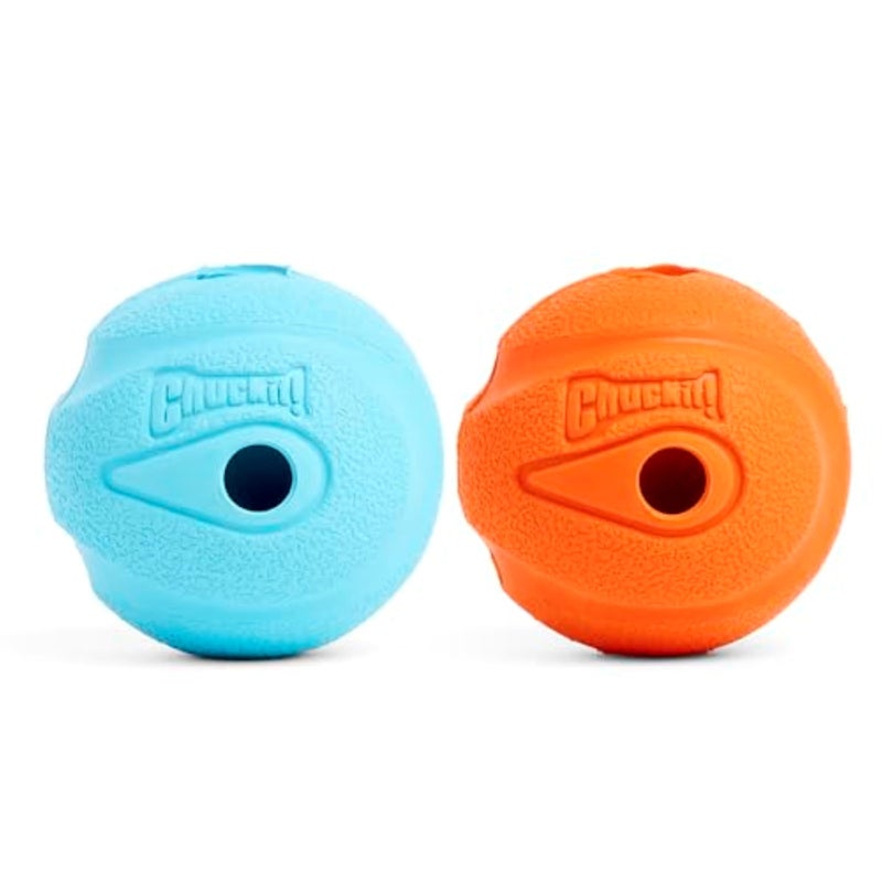 Chuckit! The Whistler Ball Dog Toy, Medium (2.5 Inch Diameter) for Dogs 20-60 lbs, Pack of 2, Multicolor - Image 1